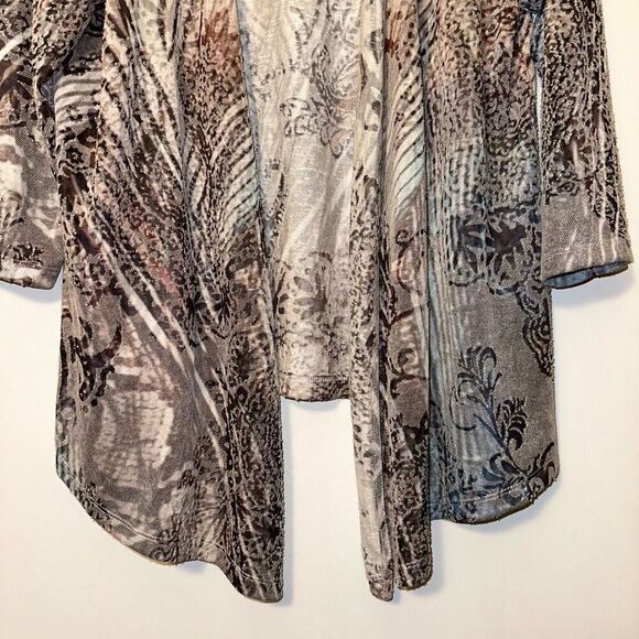 Chicos Women’s Burnout Paisley Dream Cardigan Sweater Size 2 (Large) NWT - Picture 2 of 11